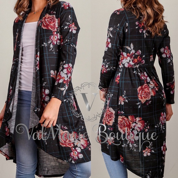 ❤️ARRIVED! Knit floral plaid Cardigan - Picture 2 of 3